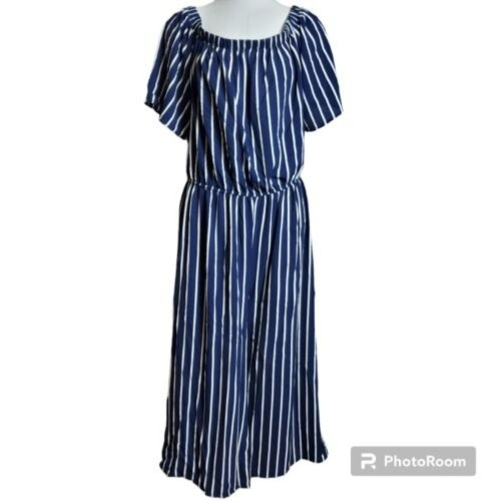 Ambiance Stripe Jumpsuit Size Large it was unstitched and I sewed it